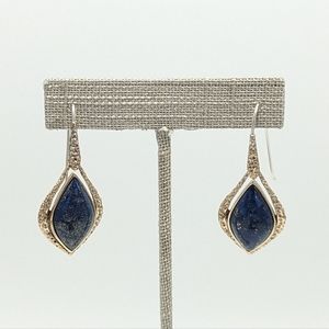 925 Sterling, Gold Plated Lapis Stone Earrings